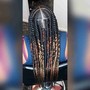 Med Knotless Braids mid back