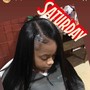 Half up / half down sew in