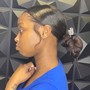 Braided Ponytail middle part