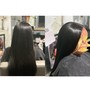 Sew - in removal take down, shampoo blow-dry