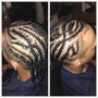 Full head feed -in cornrows/ lemonade/straight back