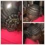 Full head feed -in cornrows/ lemonade/straight back