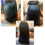 Sew - in removal take down, shampoo blow-dry