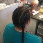 French Braids with natural hair