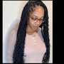 bohemian knotless braids/Goddess braids (waist ) medium