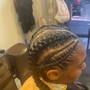 Natural cornrow braids