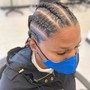 Fulani braids into ponytail