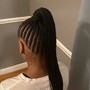 “Sleek” ponytail with braid