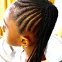 “Sleek” ponytail with braid