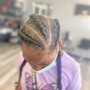 Men's Cornrows hair added up to 6 braids