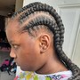 Tribal braids (2layers) w/box braids in the back