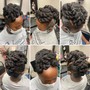 Updo style with weave