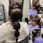 Updo style with weave