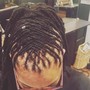 Traditional locs retwist and2 braids /fishtail