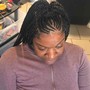 Feed in ponytail small braids