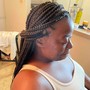 Feedin cornrows Braids with Med Knotless In Back