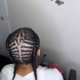 Two layer braids with knotless in the back