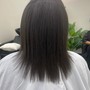 Hair sewn in bang