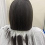 Hair sewn in bang