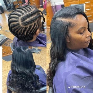 partial sew in braid pattern