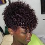 Relaxer and bonded pieces in between real hair