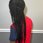 Small mid-back knotless plaits