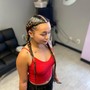 ** regular Braids cornrows ( nofeedin) w/hair extension added