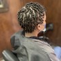 Natural curl defining short hair {tapered styles)