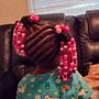 Kid’s  Extension Braid Style updo- braided ponytail, bun etc