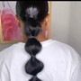 High Blunt cut ponytail