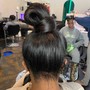 PINCURL BUN W/BANGS