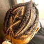 4-6 Braids Natural Hair Half Head