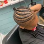 ManBun Cornrows (tapered back/side)