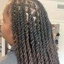 Retwist only with wash and no style (half head)