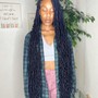 Half Tribal / Half Knotless Braids Small