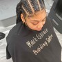 10-12 Straight stitch Braids to the back