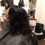 Natural blowout/silk press