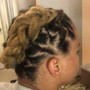 Short Loc retwist with a shampoo