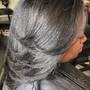 Layered  Haircut and Silk press