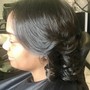 Layered  Haircut and Silk press