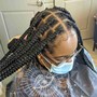 Feed in cornrows ( Weave added)