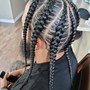 2 feed in braids  or goddess braids