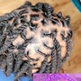 Two strand twist kinky hair added on natural hair as well