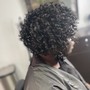 Natural curl defining short hair {tapered styles)