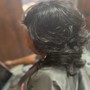 Natural curl defining short hair {tapered styles)