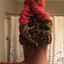 Locs into Wicks (above ears)