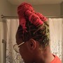 Locs into Wicks (above ears)