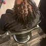 Locs into Wicks (above ears)