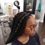 Stitch cornrows with natural hair