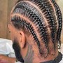 Stitch cornrows with natural hair